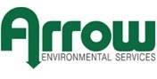 Logo for Arrow Environmental Services. The word "Arrow" is in green, with the letter "A" styled as a downward-facing arrow. "Environmental Services" appears in smaller green letters beneath "Arrow.