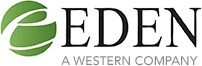 Logo for Eden, a Western company, featuring a green circular icon with a stylized white "e" on the left, and the text "EDEN" in bold black letters with "A WESTERN COMPANY" below in gray.