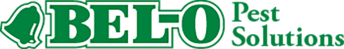 Logo for BEL-O Pest Solutions in green text with an outline of a bell on the left. The words “Pest Solutions” appear to the right of "BEL-O".