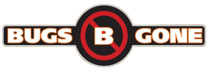 Logo with the words "BUGS" and "GONE" in bold letters, separated by a red crossed-out circle around the letter "B," suggesting the elimination of bugs.