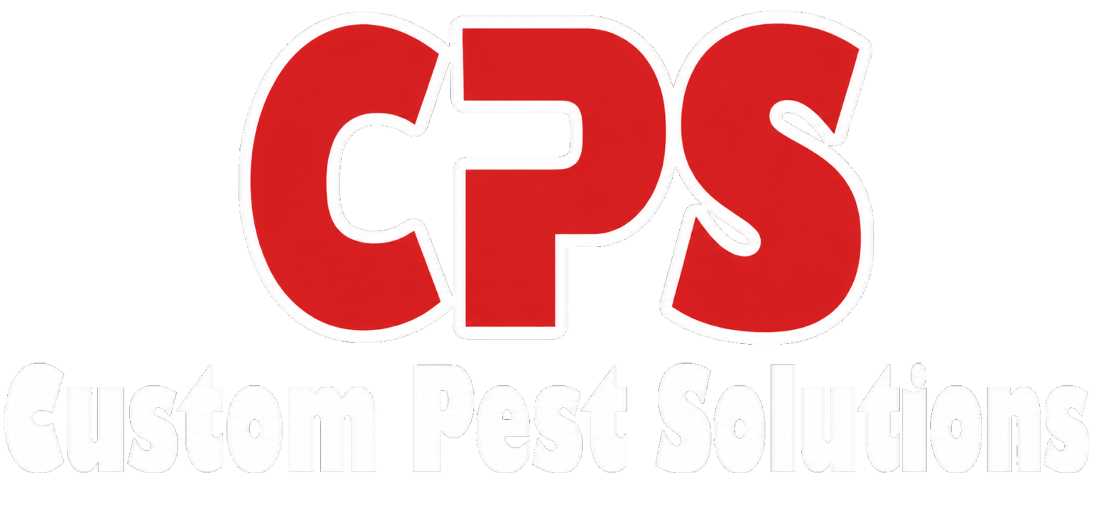 Large red letters "CPS" are displayed above the words "Custom Pest Solutions" in white text.